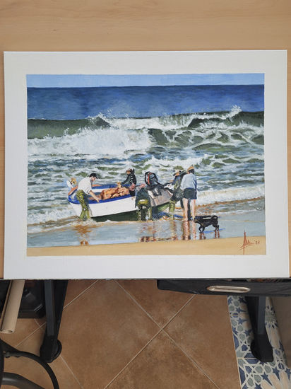 Jabega en Zahara de los Atunes Acrylic Canvas Marine Painting