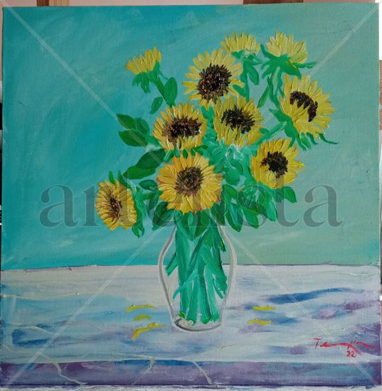 girasol Oil Canvas Floral Painting