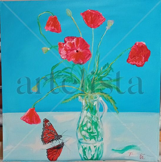 amapolas Oil Canvas Floral Painting