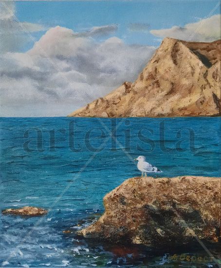 Sea and rocks Oil Canvas Marine Painting