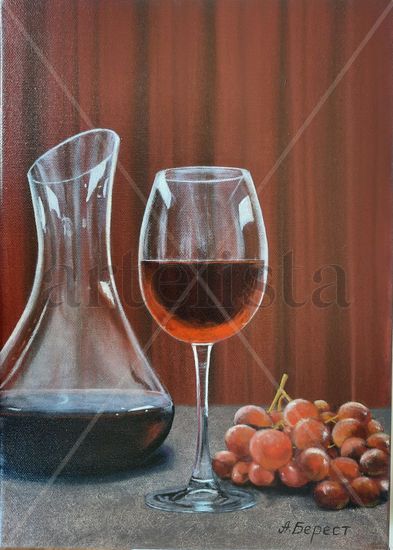 Wine still life Óleo Lienzo Bodegones