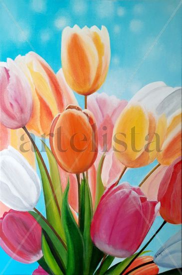 Tulips Oil Canvas Floral Painting