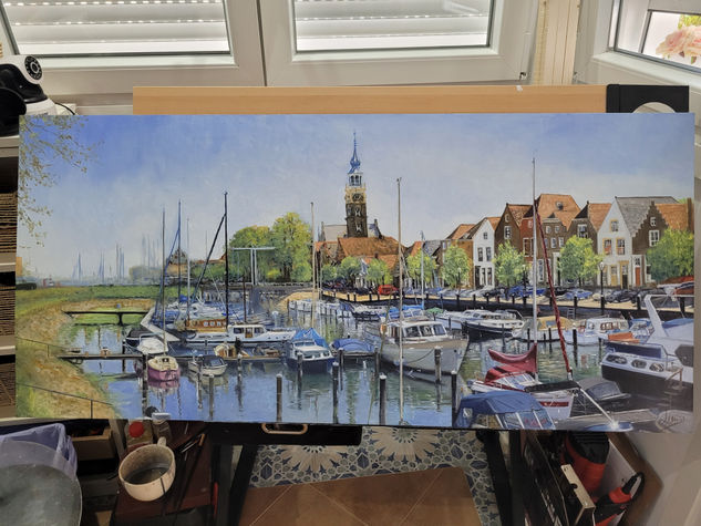 Puerto de Veere Oil Panel Marine Painting