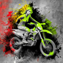 Mujer en motocross