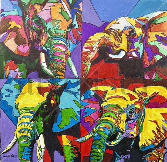 Homenaje al pop art Acrylic Textile Animals