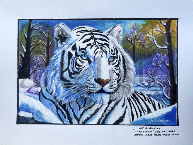 TIGRE BLANCO Acrylic Paper Animals