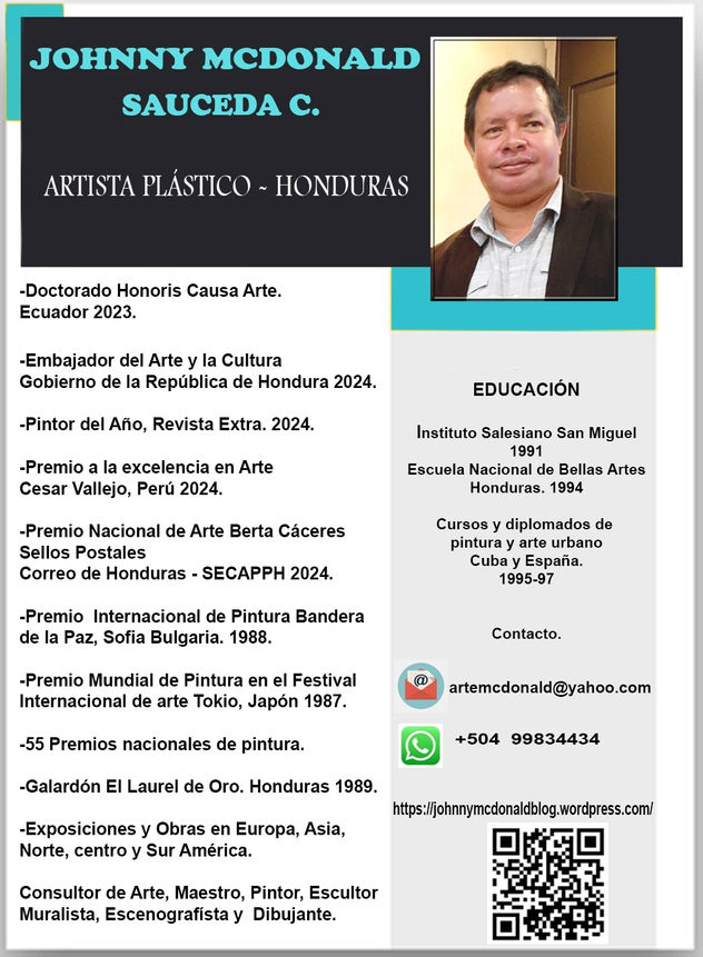 BIOGRAFIAS PINTOR HONDUREÑO, JOHNNY MCDONALD. HONDURAS