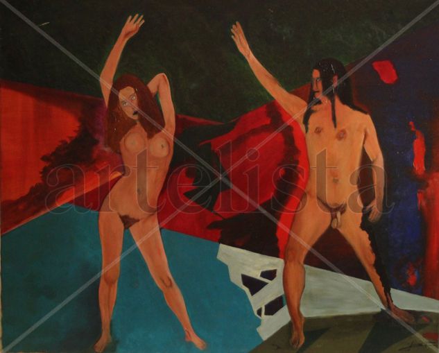 Adán y Eva Oil Canvas Nude Paintings