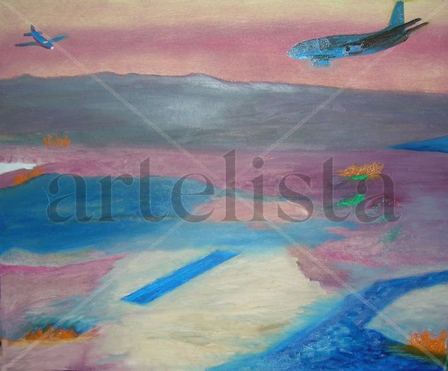 aeropuerto sin viajeros Oil Canvas Landscaping