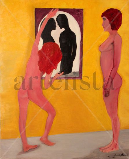 Esperando Turno al Amor Oil Canvas Nude Paintings