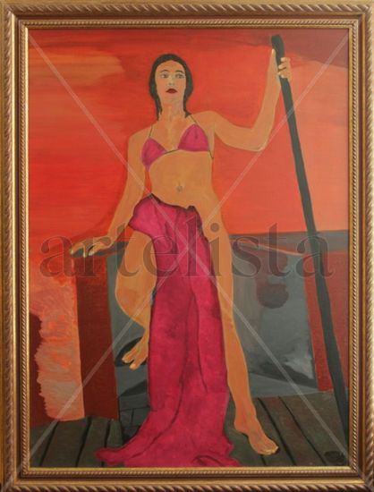 Guerrera en la Tierra de Fuego Oil Canvas Nude Paintings