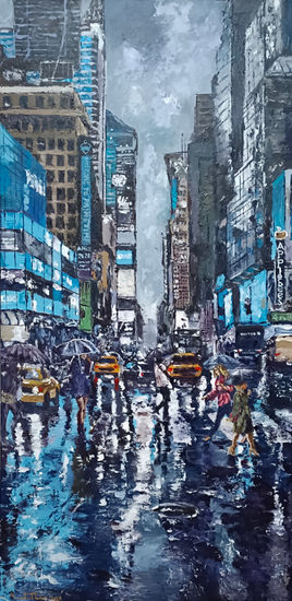 Calle de newyork Acrylic Canvas Landscaping