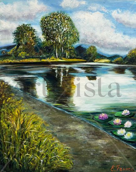 Nenúfares en el lago Oil Canvas Landscaping