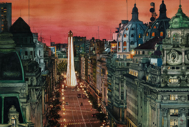 Pink Buenos Aires Watercolour Paper Landscaping