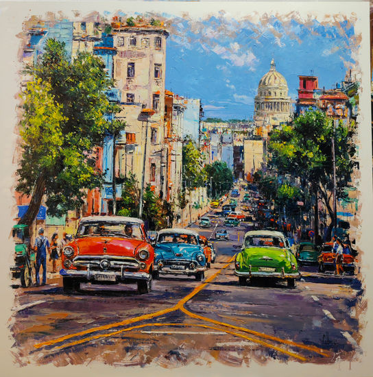 Paseo por LA Habana Oil Canvas Landscaping