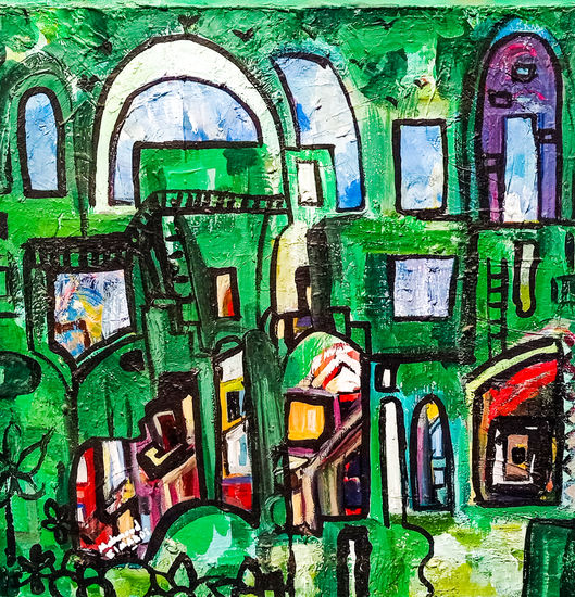 Green Street Acrylic Canvas Landscaping