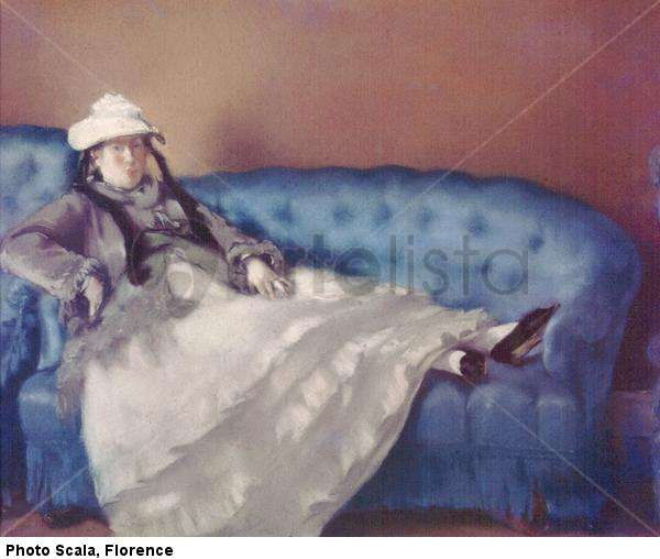 Señora Manet en sofá azul