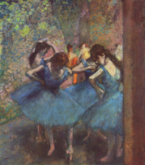 Ballerinas in Blue Figure Painting