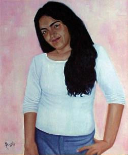 Damaris Óleo Tabla Retrato