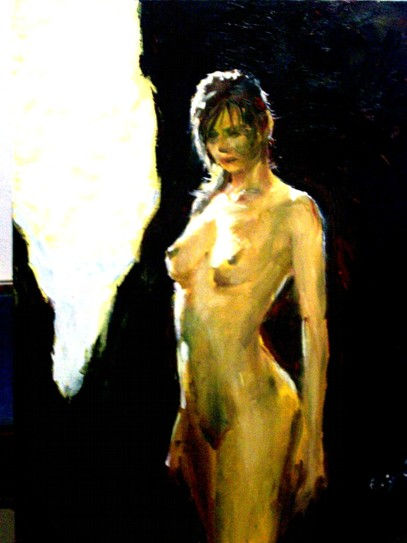 Mujer en el desierto Oil Canvas Nude Paintings