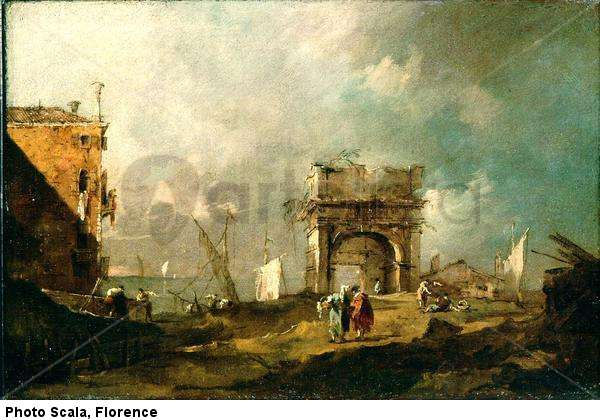 Capricho con casas, arco y costa
