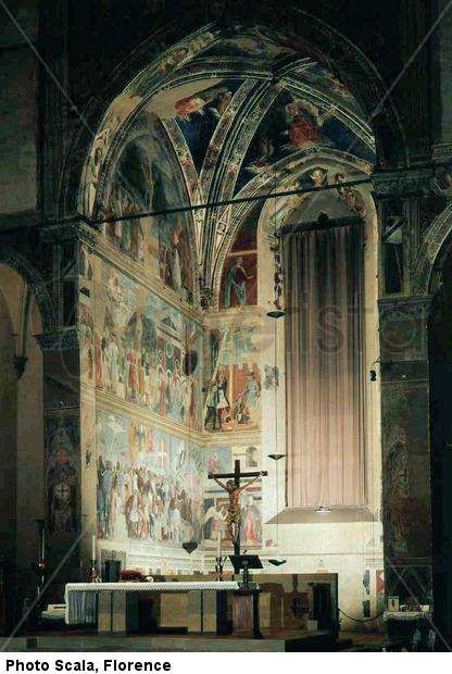 Frescoes on the left of the apse