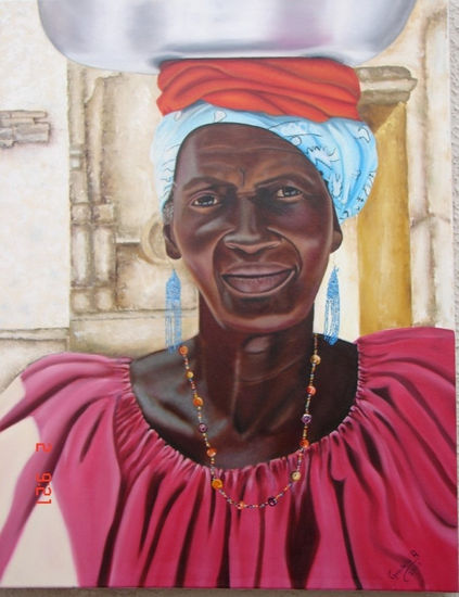 La palanguera Oil Textile Portrait