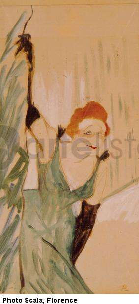 Yvette Guilbert haciendo una reverencia