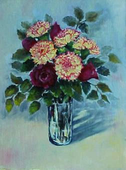 Septiembre Oil Panel Floral Painting