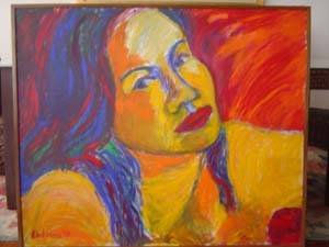 mi hija macarena Acrylic Textile Portrait