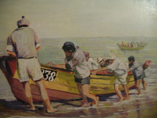 Pescadores Óleo Lienzo Figura