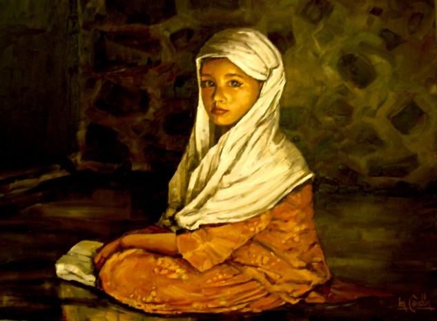 India Oil Canvas Figure Painting