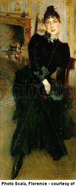 Alaide Banti by the Fireplace