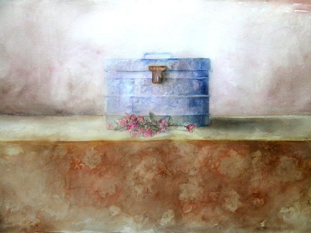 La caja azul Watercolour Paper Still Life Paintings