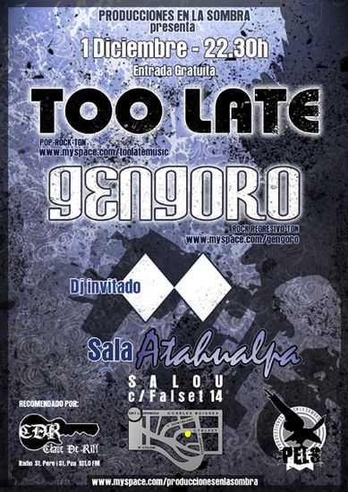 CARTEL TOOLATE- GENGORO-Dos Rombos Dj. 