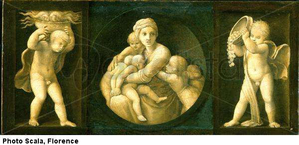 Tres Virtudes Teológicas: Caridad y Dos Putti