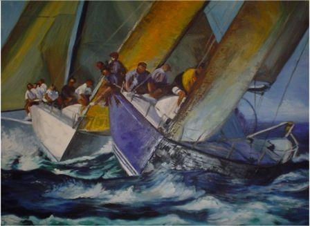 regata5 Oil Textile Marine Painting