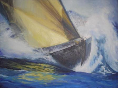 proa Oil Textile Marine Painting