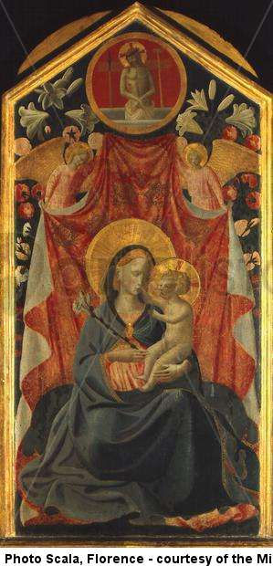 Madonna y Niño con Dos Ángeles