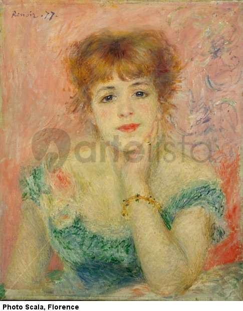 Jeanne Samary con vestido escotado