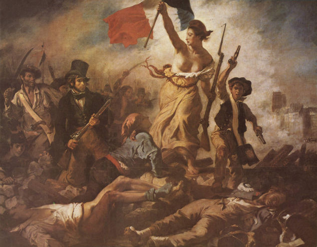 Liberty Leading the People on the Barricades (sketch) Figure Painting