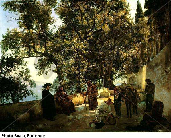 Terrace on the Seashore near Sorrento with Capuchin Friars