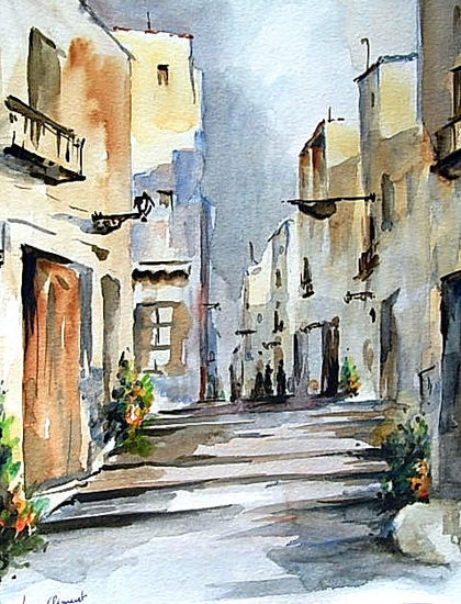 Calle de pueblo Watercolour Paper Landscaping