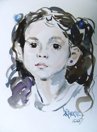 Nena Watercolour Card Portrait