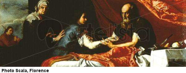 Isaac bendiciendo a Jacob