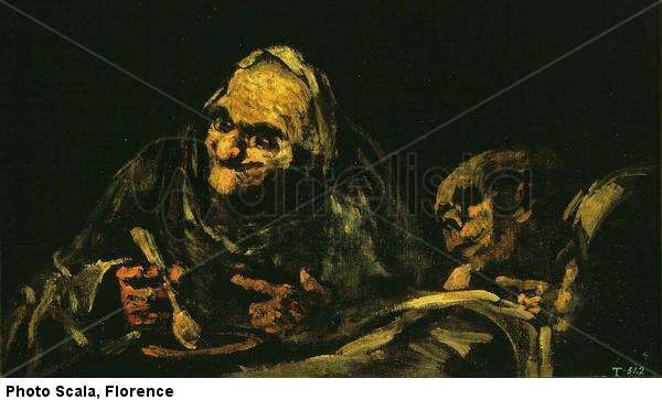 Two Old Men Eating Soup