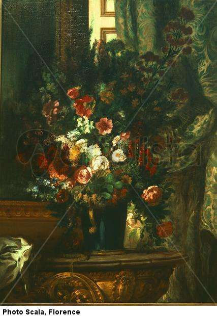 Flowers in a Blue Vase