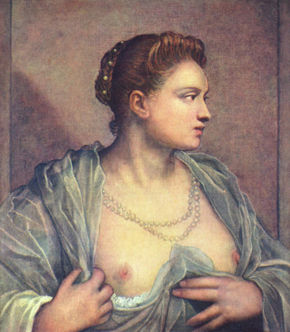 Portrait of a Young Venetian Woman Baring Her Breasts