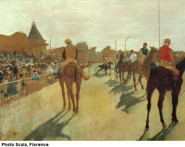 Jockeys in Front of the Stands