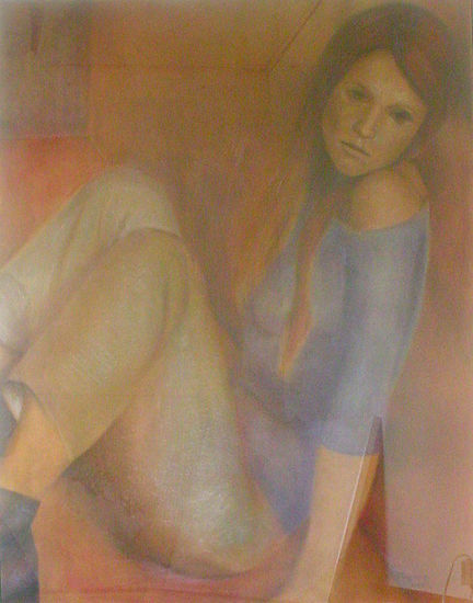 397-fiestera, pasteles Pastel Paper Figure Painting